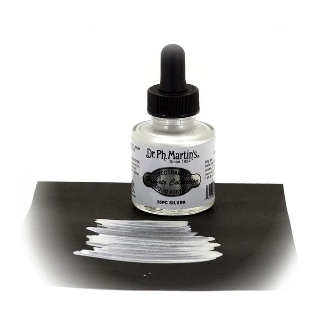 Dr. Ph. Martin's/カリグラフィーインク/Spectralite Private Collection Liquid Acrylics Silver (30ml)