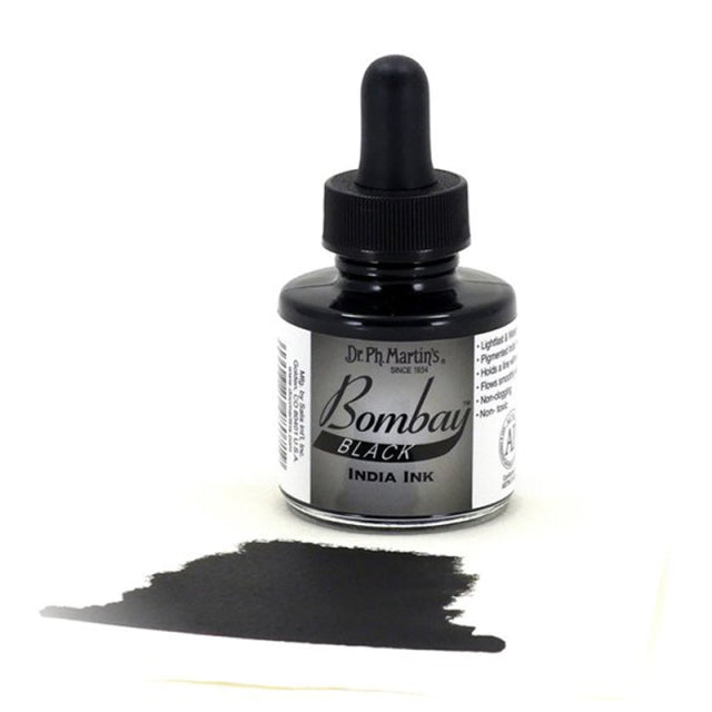 Dr. Ph. Martin's/カリグラフィーインク/Bombay India Ink, Black (30ml)