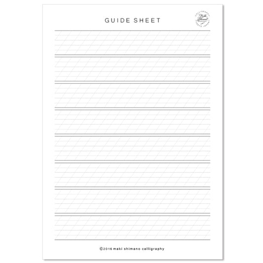 Paper Tree Original/カリグラフィーガイドシート/Maki Shimano-Calligraphy Guide Sheet