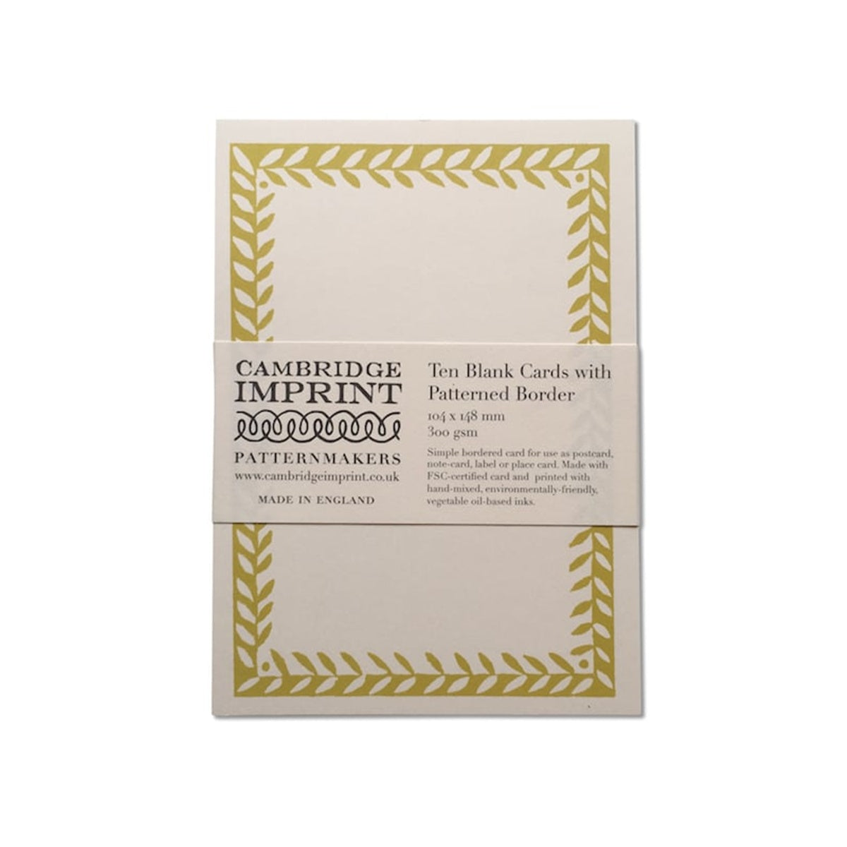 Cambridge Imprint/ポストカードセット/10 Postcards with Patterned Border in Acid Yellow