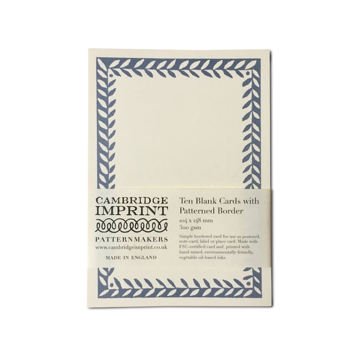 Cambridge Imprint/ポストカードセット/10 Postcards with Patterned Border in Cornflower