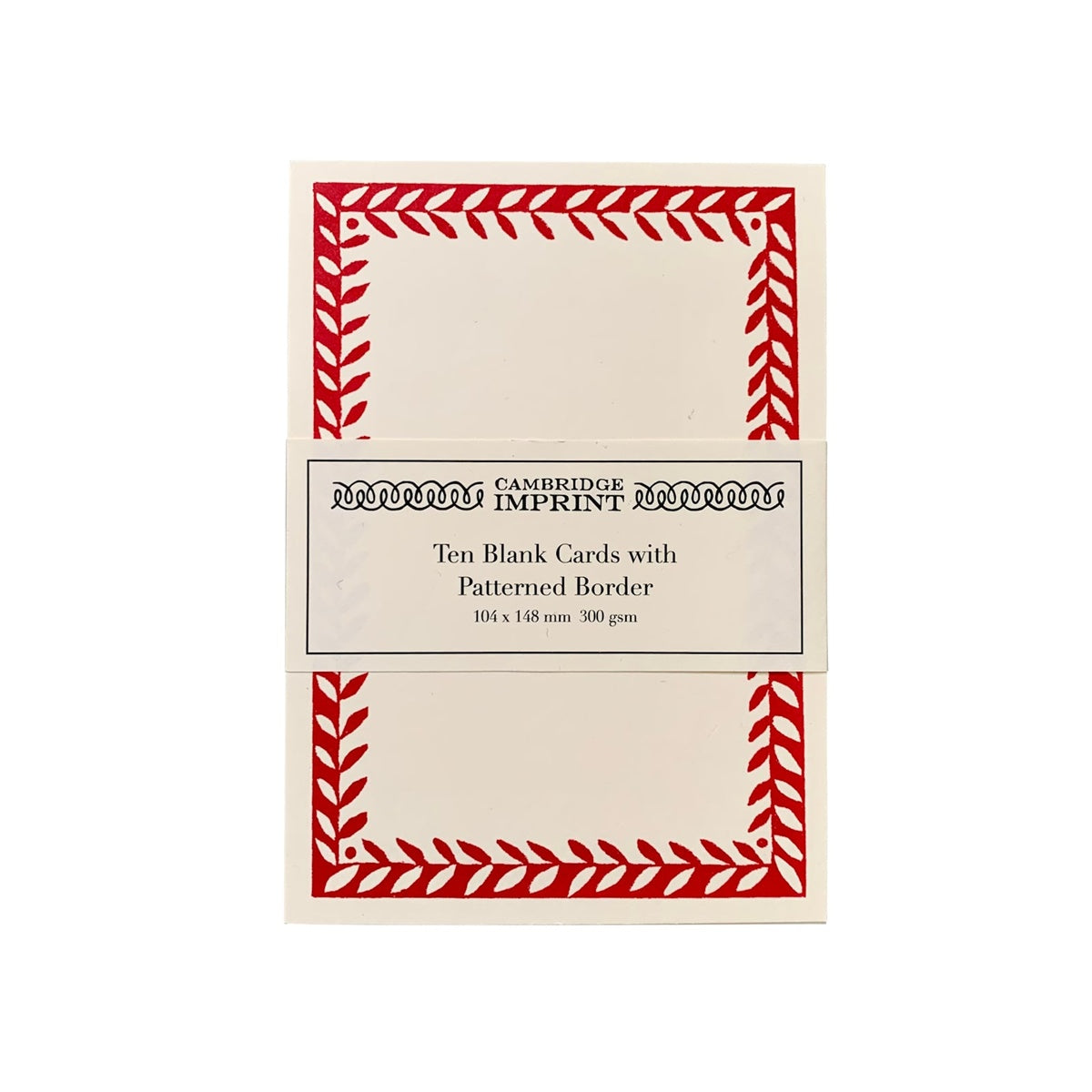 Cambridge Imprint/Postcard Set/10 Postcards with Patterned Border in Crimson