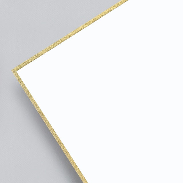Crane/Box Card/Gold Bordered Pearl White Card (10 Flat Cards / 10 Envelopes)