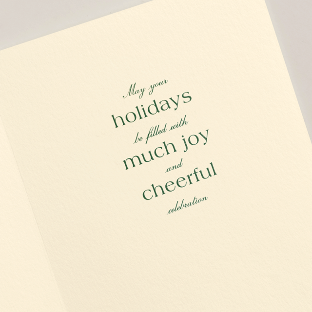 Crane/ボックスカード/Engraved Holly Wreath with Bells Holiday Greeting Cards