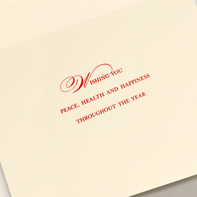 Crane/ボックスカード/Ribbon Flourish Merry Christmas Greeting Card