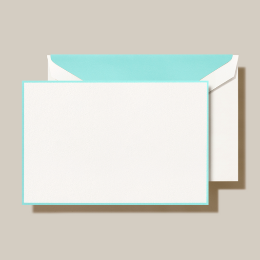 Crane/ボックスカード/Aqua Bordered Correspondence Card