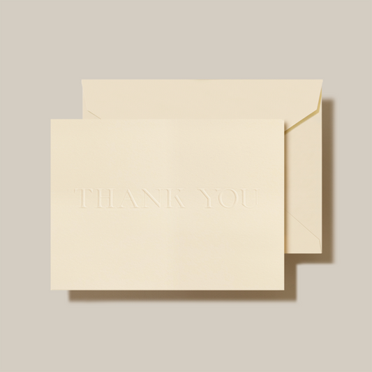 Crane/ボックスカード/Blind Embossed Thank You Note（10 Cards / 10 Envelopes）
