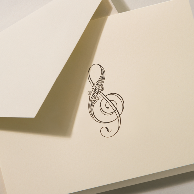 Crane/Box Card/TREBLE CLEF NOTE (10 Cards / 10 Envelopes)