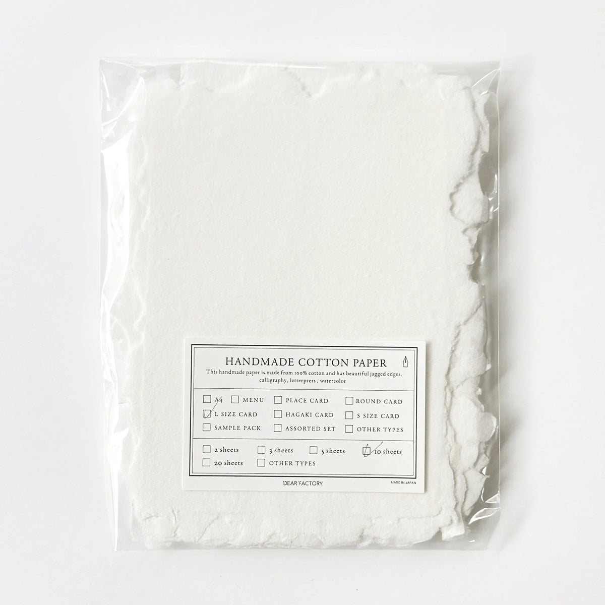 DEAR FACTORY/カード/L Size Fringe Card 5枚Set - White
