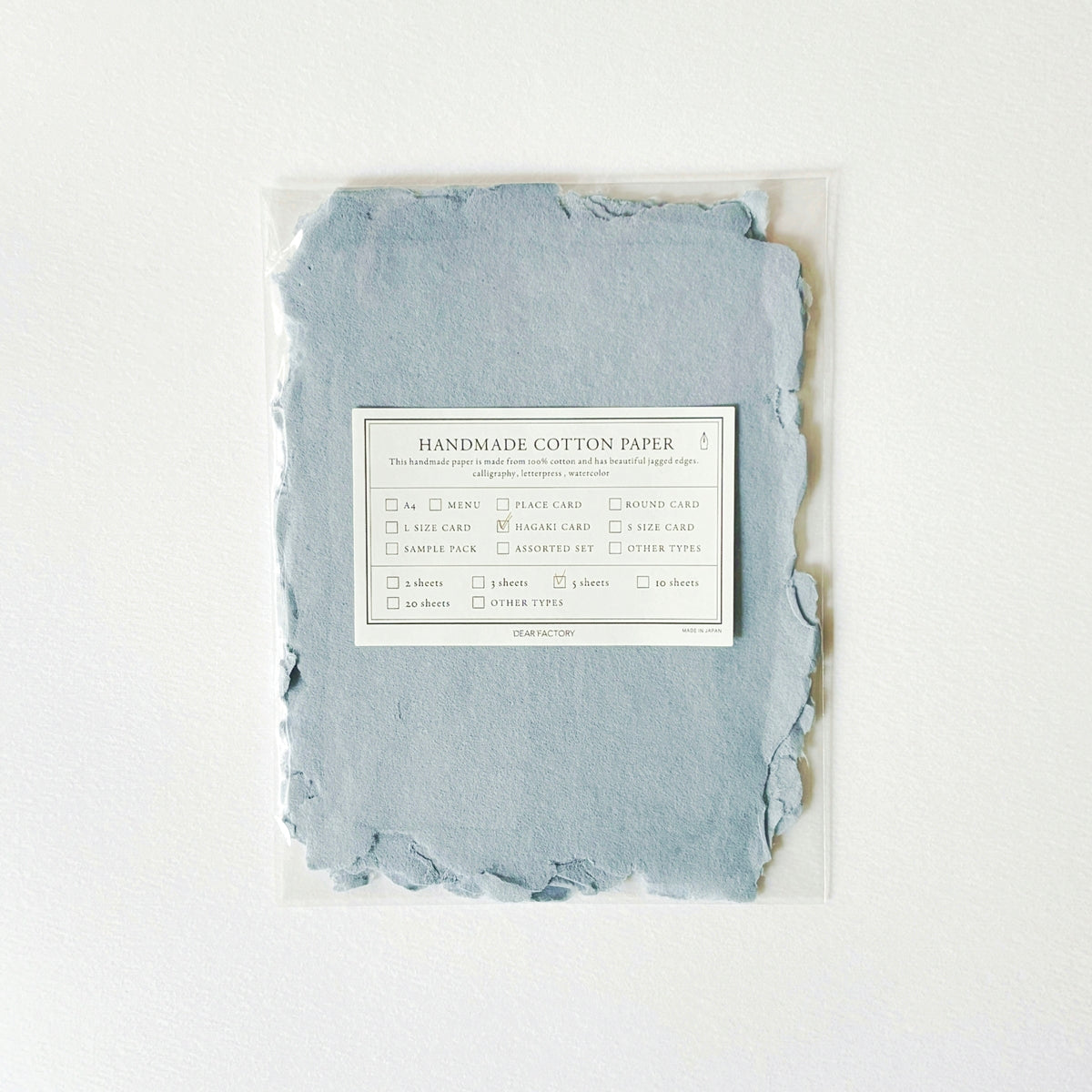 DEAR FACTORY × Paper Tree/カード/M(Hagaki) Size Fringe Card 5枚Set - Original Color Hydrangia Blue