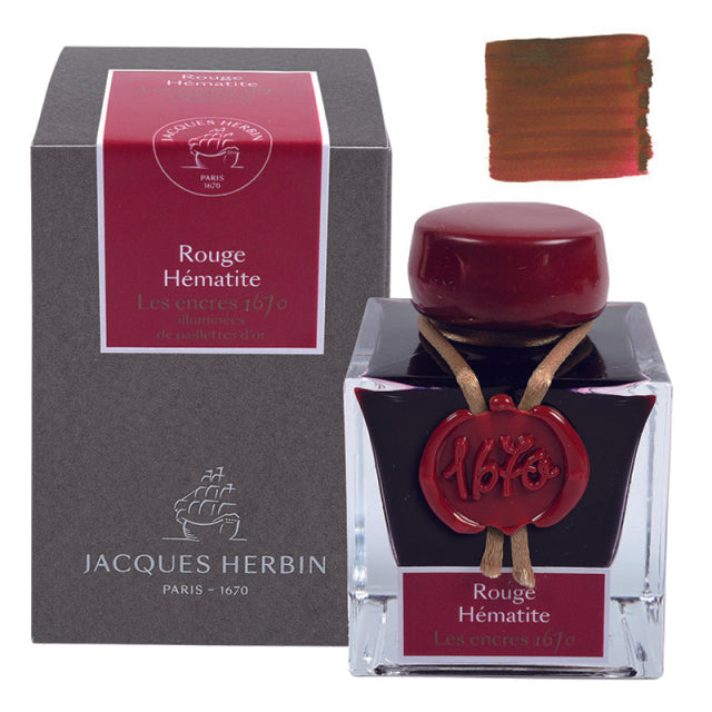 Herbin/Calligraphy Ink/Anniversary Ink 1670: Hematite Red (50ml)