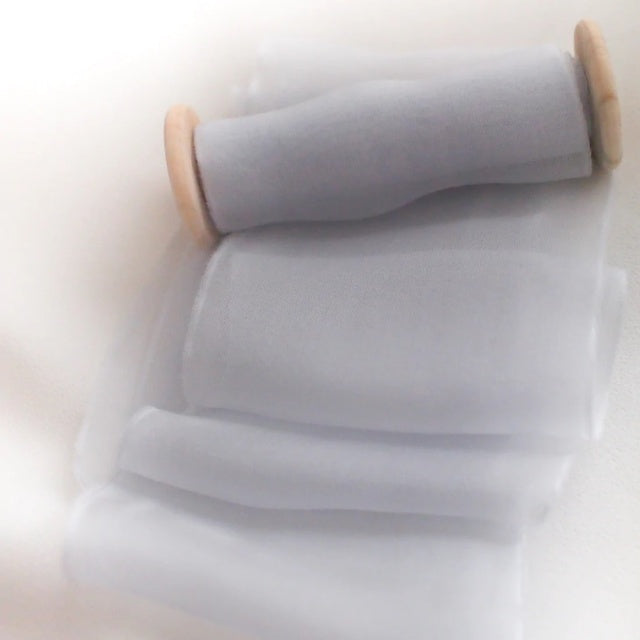 Lademya Silks/ガーゼシルクリボン/Gauze Silk Ribbon -Blue Gray