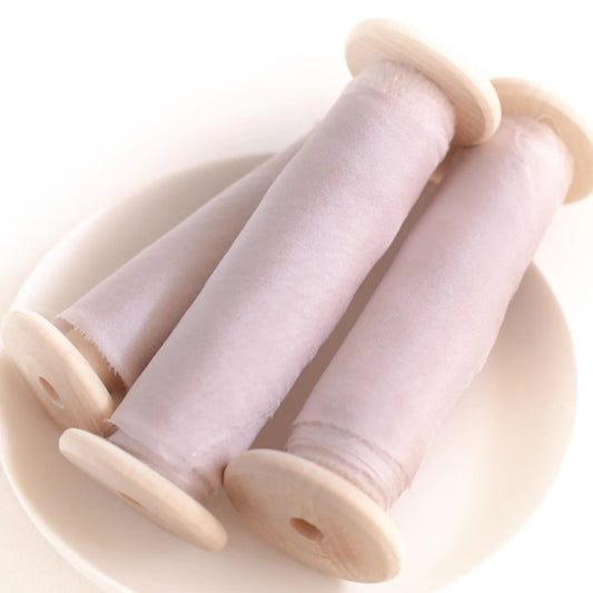 Lademya Silks/ガーゼシルクリボン/Gauze Silk Ribbon -Powder Pink