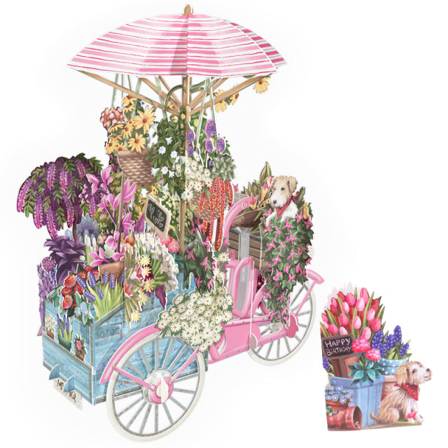 Me&McQ/シングルカード/Happy Birthday: Flower Seller Bicycle (Pink)