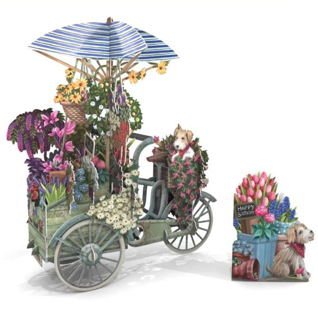 Me&McQ/Single Card/Flower Seller's Bicycle (Blue)