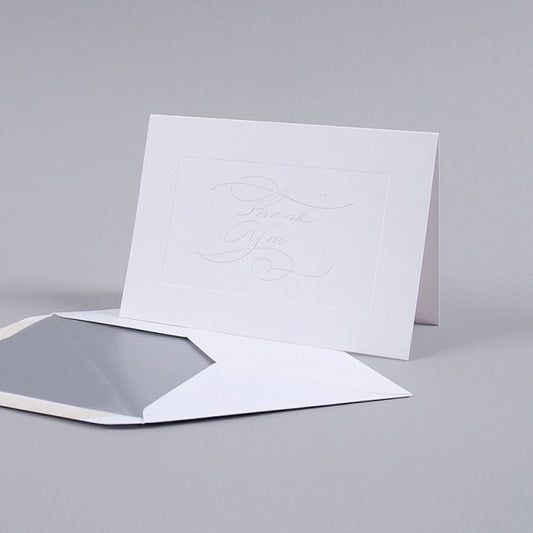 Mount Street Printers/ボックスカード/Calligraphy Thank You Silver