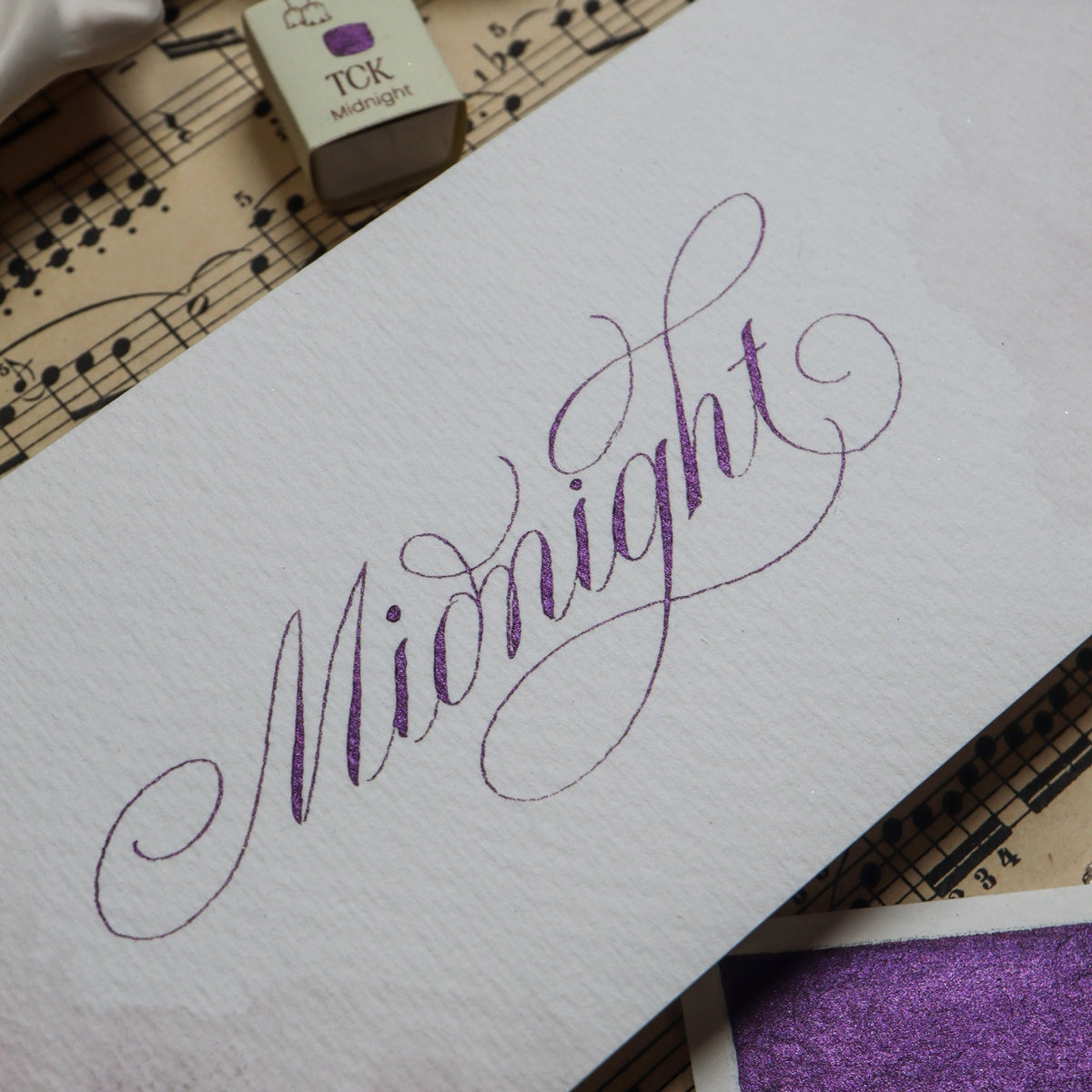 The Creative Kinds/カリグラフィーインク/Single Half Pan Shimmer - Midnight