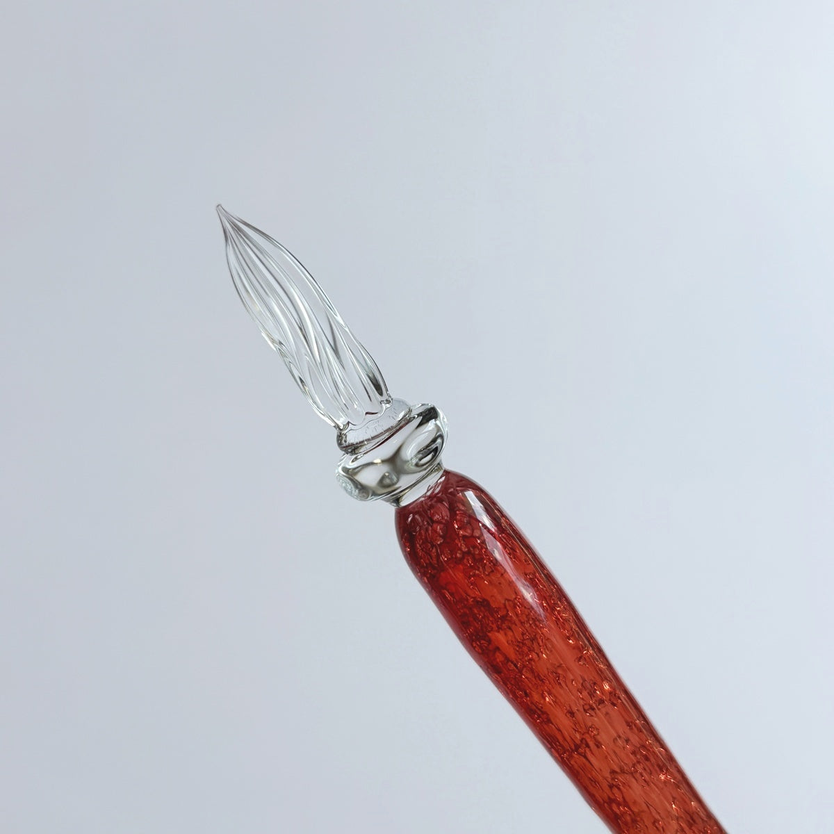 Glass Studio Pine Cone / Glass Pen / Handmade Glass Pen - Red