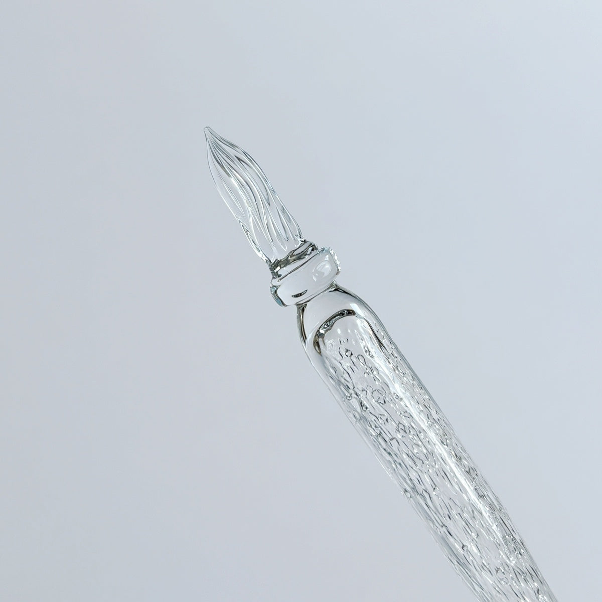 Glass Studio Pine Cone / Glass Pen / Handmade Glass Pen - Clear