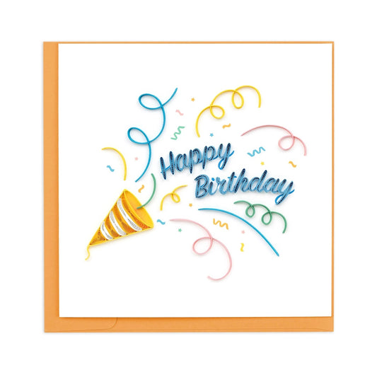 Quilling Card/グリーティングカード/Quilled Happy Birthday Confetti