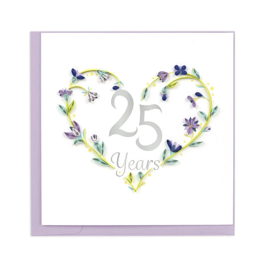 Quilling Card/グリーティングカード/25th Wedding Anniversary