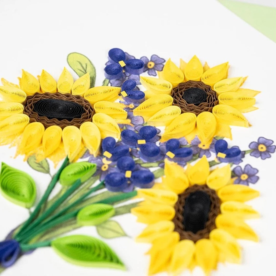 Quilling Card/グリーティングカード/Birthday Sunflower Bouquet
