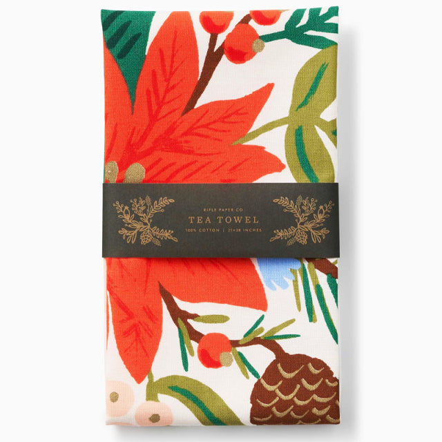 Rifle Paper/キッチンクロス/Holiday Tea Towel - Holiday Bouquet