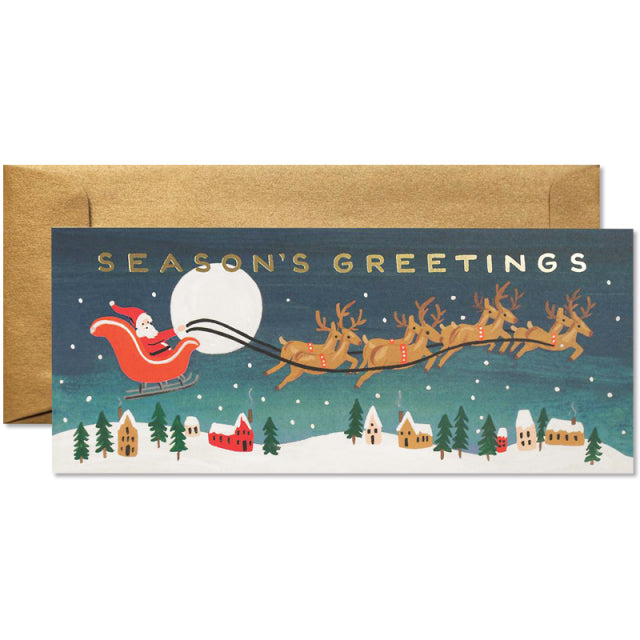 Rifle Paper/Single Card/Santa's Sleigh
