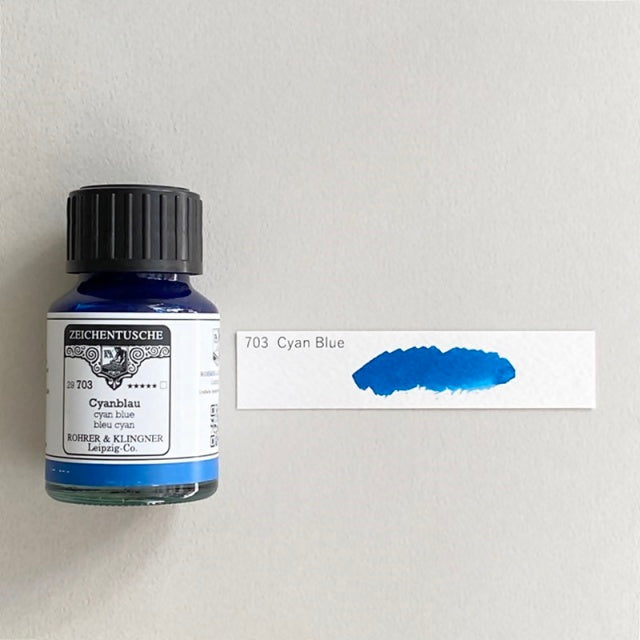 ROHRER & KLINGNER/カリグラフィーインク/Calligraphy Ink - Cyan Blue