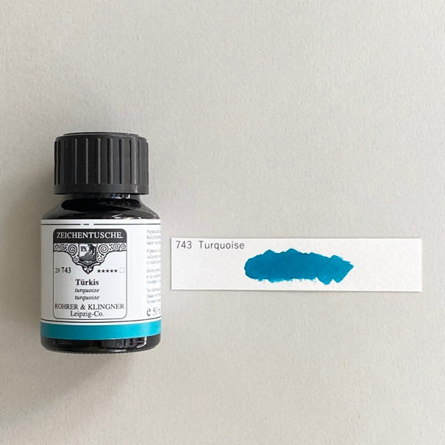 ROHRER & KLINGNER/カリグラフィーインク/Calligraphy Ink - Turquoise
