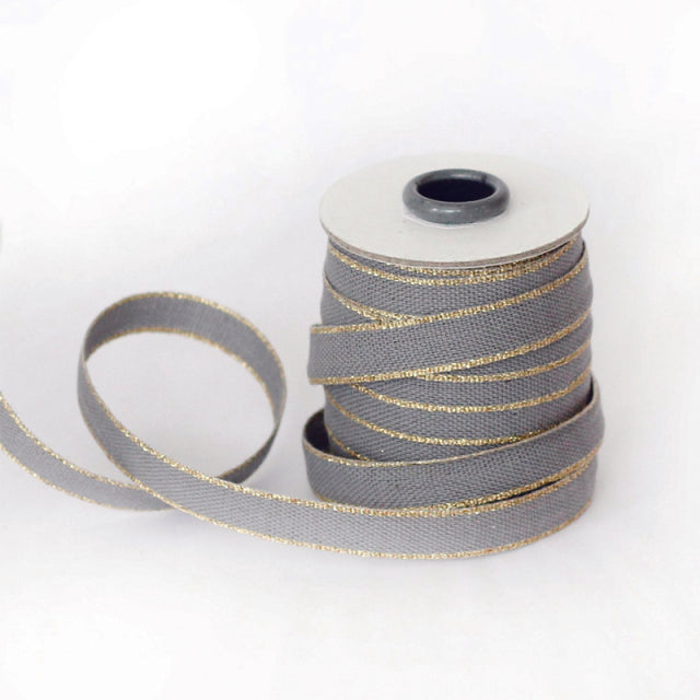 Studio Carta/コットンリボン/Drittofilo Cotton Ribbon - Gravel/Gold