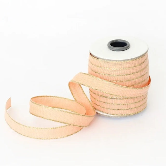Studio Carta/コットンリボン/Drittofilo Cotton Ribbon - Peach/Gold