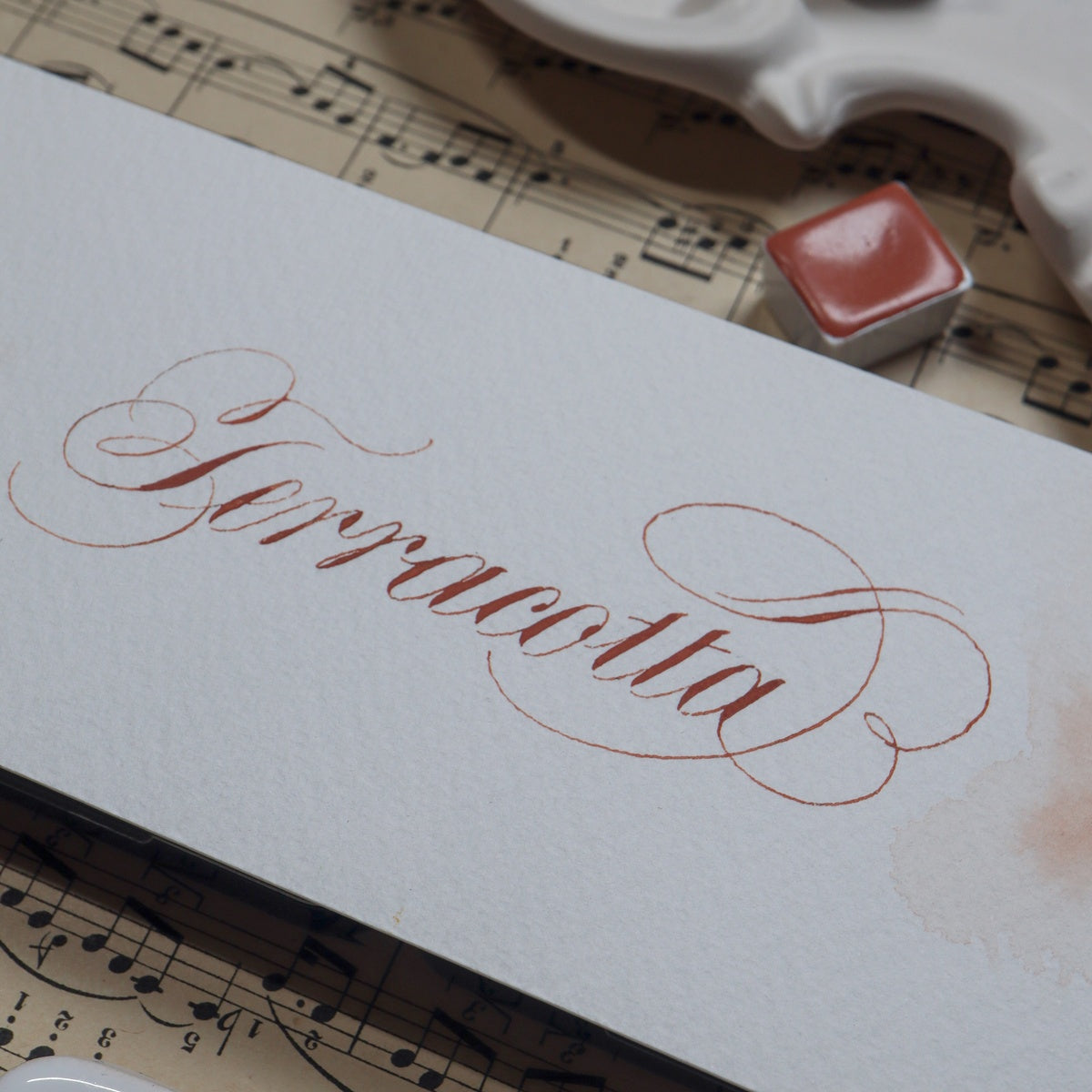 The Creative Kinds/カリグラフィーインク/Single Half Pan Crema - Terracotta