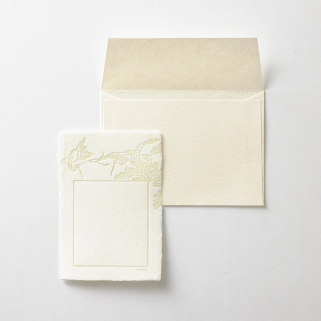 WACCA/Single Card/Ancient and Modern Greeting Card Crane Light Green