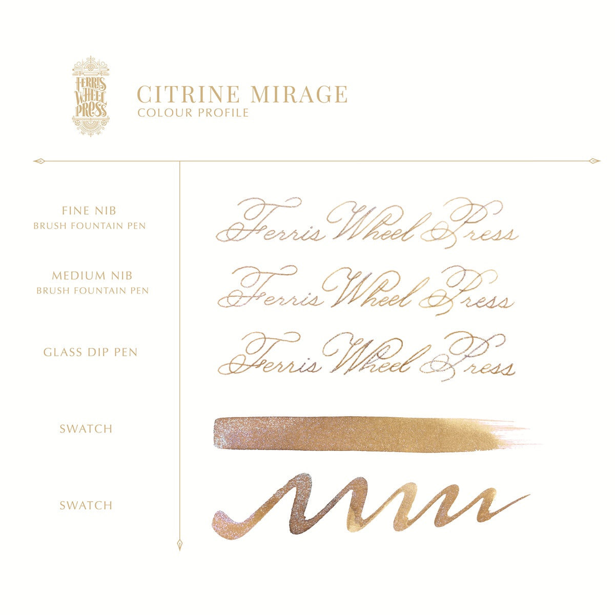 【8/1発売】Ferris Wheel Press/インクポット/Citrine Mirage 10ml Ink Pots