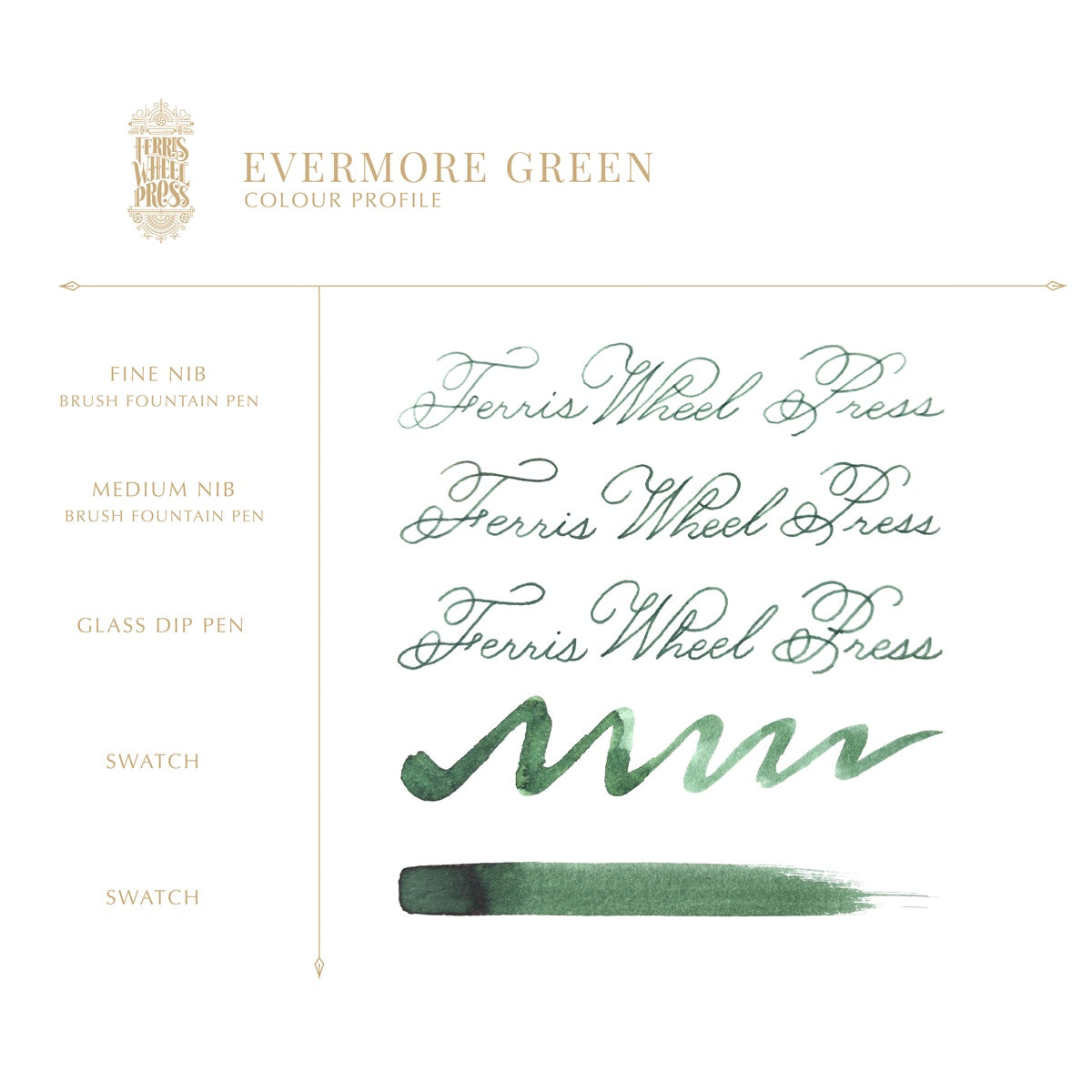 【5/1発売】Ferris Wheel Press/インクポット/Evermore Green 10ml Ink Pots