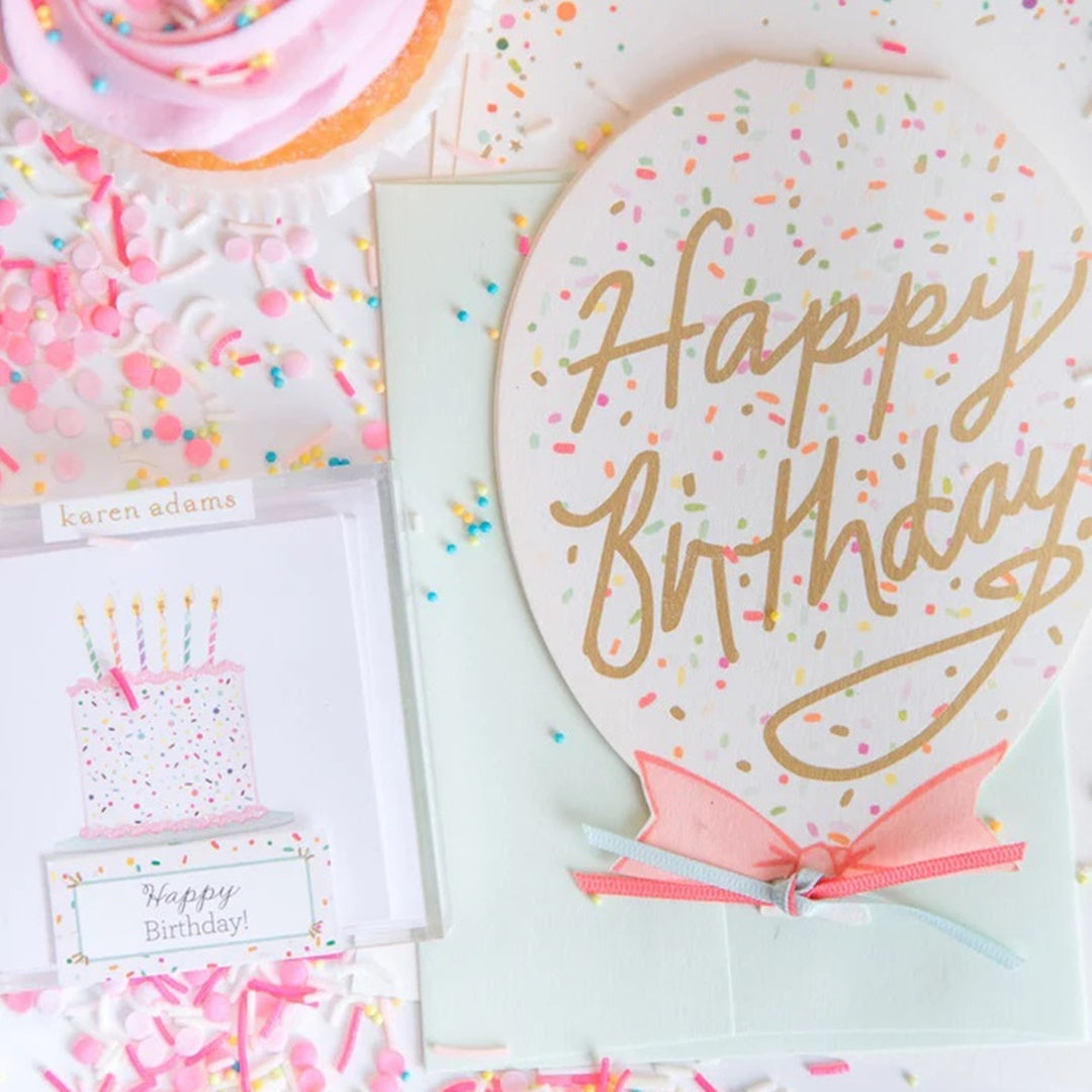 Karen Adams/Single Card/Happy Birthdsay Balloon Greeting Card