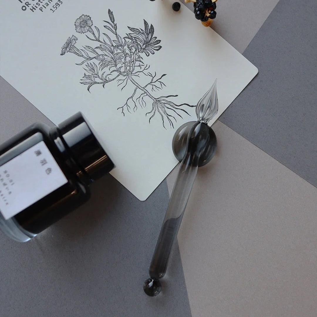 Tag Stationery/Glass Pen/Enjoy Ink Glass Pen Set Gray F (Fine)