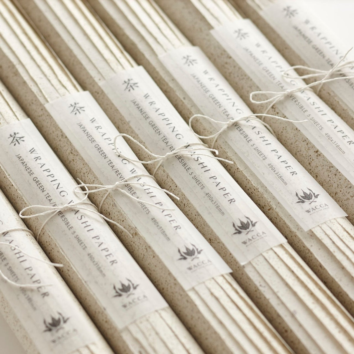 WACCA/ラッピングペーパー/Japanese Green Tea Paper 緑茶 抄合 5枚入り