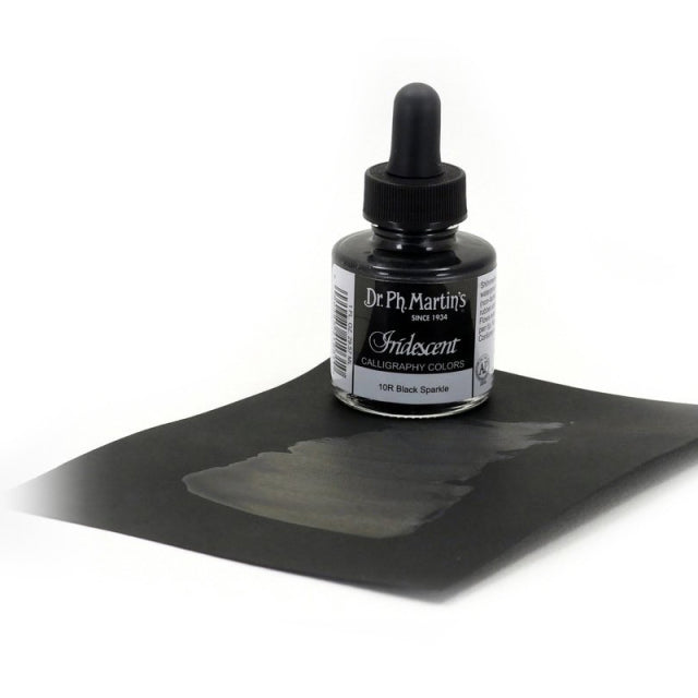 Dr. Ph. Martin's/Calligraphy Ink/Iridescent Colors, Black Sparkle (30ml)