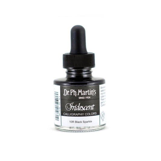 Dr. Ph. Martin's/Calligraphy Ink/Iridescent Colors, Black Sparkle (30ml)