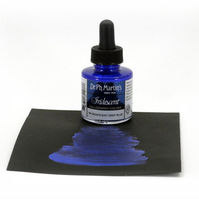 Dr. Ph. Martin's/Calligraphy Ink/Iridescent Colors, Deep Blue (30ml)
