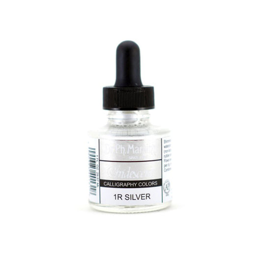 Dr. Ph. Martin's/Calligraphy Ink/Iridescent Colors, Silver (30ml)