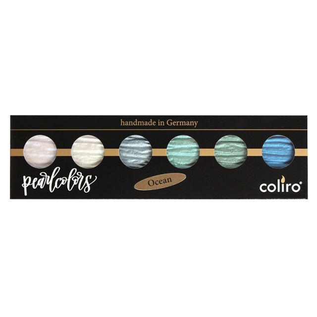 Finetec GmbH/Calligraphy Ink/Coliro Pearl Color Set 6 colors 30mm - Ocean