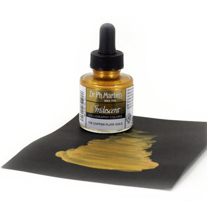 Dr. Ph. Martin's/カリグラフィーインク/Iridescent Colors, Copperplate Gold (30ml ...