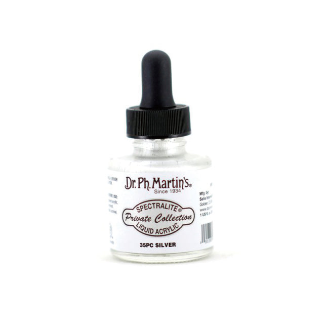 Dr. Ph. Martin's/カリグラフィーインク/Spectralite Private Collection Liquid Acrylics Silver (30ml)