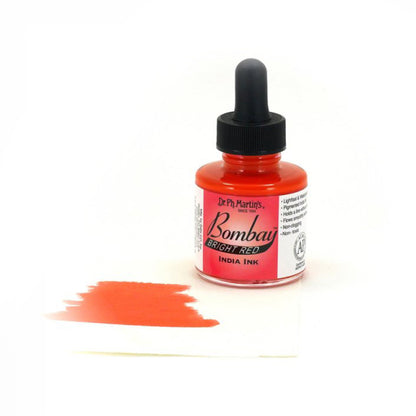 【SALE品】Dr. Ph. Martin's/カリグラフィーインク/Bombay India Ink, Bright Red (30ml)
