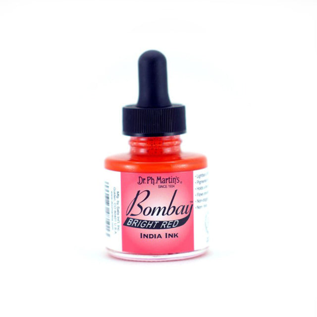 【SALE品】Dr. Ph. Martin's/カリグラフィーインク/Bombay India Ink, Bright Red (30ml)