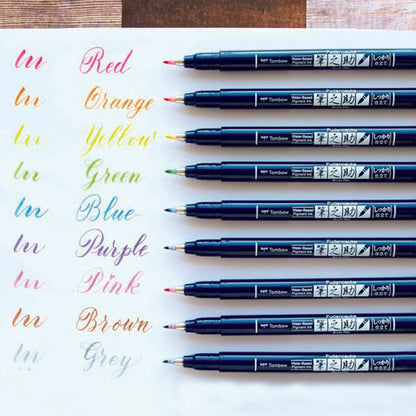 Tombow/ブラッシュカリグラフィー/トンボ 筆之助カラータイプ しっかり仕立て 全9色