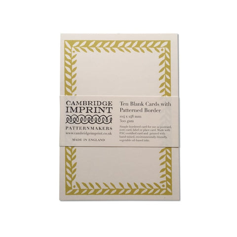Cambridge Imprint/Postcard Set/10 Postcards with Patterned Border in Acid Yellow